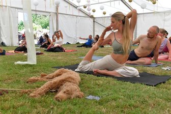 Ananda-Spirit-Festival in Burkersdorf: Liebe, Yoga, Heimkehren - Das Yoga-Zelt beim Ananda Spirit Yoga Festival in Burkersdorf-Reinsberg.