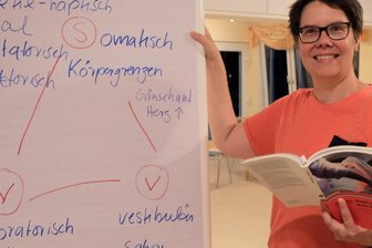 Angehende Hospizhelferin in Oelsnitz: Hineinhorchen, um mitfühlen zu können - Beim Thema "Basale Stimulation" hat die Dozentin Britta Hoentzsch aus Radebeul gezeigt, wie man jene die drei Sinne ansprechen kann, die schon im Mutterleib angelegt werden.