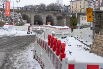 Annaberger Innenstadtring bleibt in einem Bereich länger gesperrt - Die Bahnhofstraße in Annaberg-Buchholz bleibt noch gesperrt.