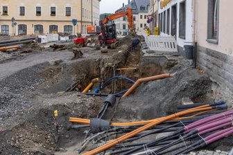Annaberger Markt und angrenzende Straßen bleiben bis Herbst Großbaustelle -