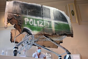 Dieser Einkaufswagen ist eines der Austellungsstücke