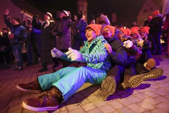 Après-Ski-Party in Glauchau: Rudereinlage bei minus 5 Grad - Rudern auf einer Après-Ski-Party? Das geht immer, auch in Glauchau.