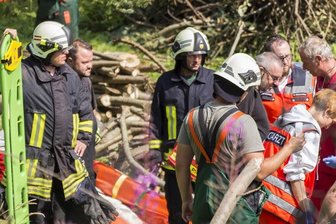 Arbeitsunfall: Ast quetscht Arbeiter ein - 