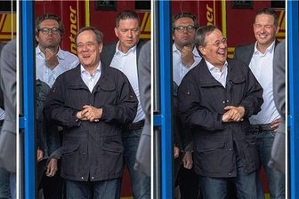 Armin Laschet bedauert sein Verhalten - Der lachende Armin Laschet. 
