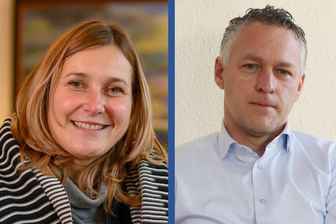 Arndt und Michaelis verteidigen Coronapolitik - Constance Arndt - Oberbürgermeisterin von Zwickau und Carsten Michaelis - Beigeordneter des Landkreises
