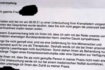 Arzt erteilt einer Ungeimpften Hausverbot - Dieses Schriftstück war Auslöser für eine Welle der Empörung.
