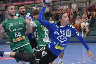 Auer holen sich Feinschliff an der See - Der Este Mihkel Löpp - hier im Testspiel gegen Leipzig II - gehört zu den Neuverpflichtungen des EHV Aue und soll den Rückraum der Erzgebirger stärken. Er besticht bisher durch Schnelligkeit und Dynamik.