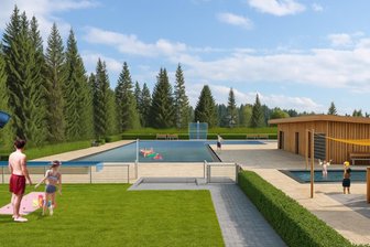Auerbach gibt grünes Licht: Freibad Rebesgrün bekommt neue Attraktion – Kosten steigen - So soll das Bad im Sommer 2027 aussehen.