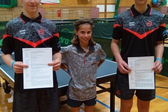 Auf Anhieb in guter Form - Bei ihrem ersten Turnier nach monatelanger Pause erreichten Jonas Krug, Leo Wohlgemuth und Robin Eulitz (von links) gute Ergebnisse.
