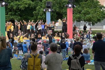 Auftakt zum fünften Parksommer in Chemnitz - Musik-Picknick für Kinder mit den Studio W.M. am Donnerstagvormittag zum Auftakt des Parksommers 2021.