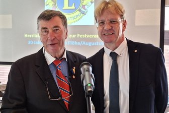 Augustusburg: Lionsclub feiert 30 Jahre Engagement - Stehen an der Spitze des Lionsclubs Flöha/Augustusburg: Präsident Dr. Lucas Lindner (r.) und Sekretär Werner Sieber.