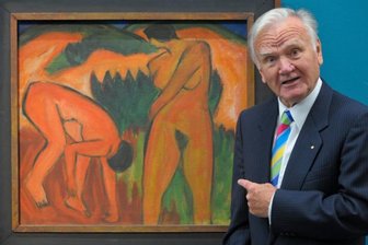 Auktion: Schmidt-Rottluff-Bilder erzielen Millionen-Erlöse - "Rote Düne" von Schmidt-Rottluff - hier mit dem einstigen Besitzer Hermann Gerlinger - wurde für fast zwei Millionen Euro versteigert.