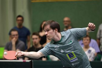 Aus der zweiten Reihe zum Helden der Relegation in der 2. Tischtennis-Bundesliga: Die Geschichte von Andrey Milovanov - Stets hoch konzentriert: Andrey Milovanov vom TTC Sachsenring.