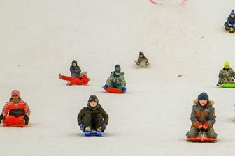 Ausgelassener Rodelspaß im Auerbacher Park - 