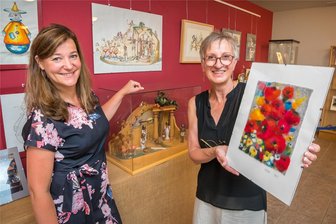 Ausstellung in Pobershau zeigt Bilder und Figürliches - Dana Kirsche und Manuela Stock (v. l.) stellen gemeinsam in Pobershau aus.