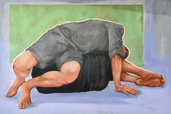 Ausstellung in Reichenbach: Körperlichkeit zwischen Innigkeit und Verstörung - Malereien wie diese, die übereinander liegende, verwundene Körper zeigen, gehören zur Ausstellung. Sie hinterlassen ein durchaus verstörendes Gefühl.