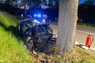 Auto fährt bei Schönbrunn gegen Straßenbaum - Beim Unfall nahe Schönbrunn krachte ein Auto frontal gegen einen Straßenbaum.