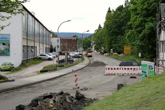 B 101 in Schwarzenberg Baustelle - Baustelle an der B 101 in Schwarzenberg.