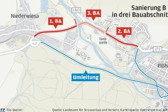 B 173 gesperrt: Autofahrer rund um Flöha brauchen Geduld -