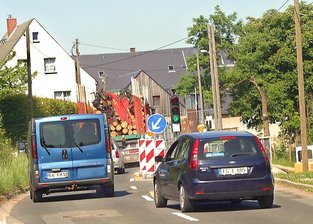 Die B 180 in Dittmannsdorf.