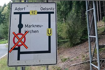 B 283 wird ab Montag komplett gesperrt - Zwischen dem Markneukirchner Ortsteil Wohlhausen und der Gopplasgrüner Höhe wird die Straße gesperrt.