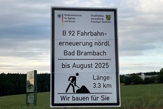 B 92 im Vogtland am Wochenende dicht - Bis zum 22. August wird an der B 92 zwischen Bad Brambach und dem Raunergrund gebaut.