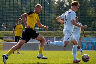 Bahn frei für die Torjägerkrone? Freibergs Top-Torschütze muss auf die Bremse treten - Kevin Budach (l.) ist mit acht Treffern aktuell der zweitbester Torschütze beim BSC.