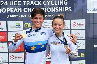 Bahnradsportler aus Chemnitz holen zwei Europameistertitel - Colin Rudolph (l.) und Anastasia Kuniß (r.) vom Bahnradsport-Bundesstützpunkt Chemnitz holten zur Europameisterschaft zwei Titel sowie viermal Silber.