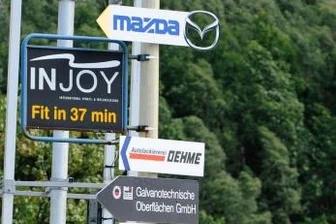 Bald neue Wegweiser an der A 72 - 
              <p class="artikelinhalt">Ein Baum im Schilderwald des Gewerbegebiets an der A 72. Damit ist es in Kürze vorbei. Der Planungszweckverband, Heinsdorfergrund und viele Firmen installieren ein einheitliches Beschilderungssystem. </p>
            