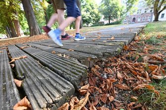 Bald wieder neu: Stadt tauscht Holzstege am Lessingplatz aus - An den Holzstegen auf dem Lessingplatz im Stadtteil Sonnenberg hat der Zahn der Zeit genagt.