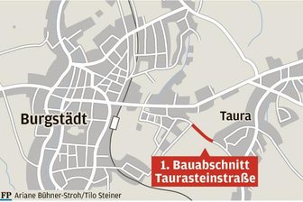 1. Bauabschnitt der Taurasteinstraße.
