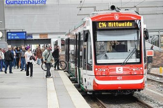 Bauarbeiten: Citybahn fährt nur eingeschränkt nach Mittweida - Die Linie C 14 der Citybahn zwischen Thalheim, Chemnitz und Mittweida fährt in den nächsten zwei Wochen nur stark eingeschränkt zwischen dem Chemnitzer Hauptbahnhof und Mittweida.
