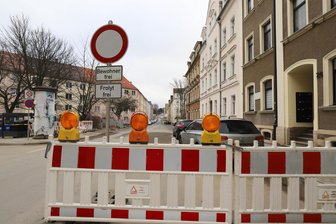 Bauarbeiten im Freiberger Stadtgebiet: Bleiben Straßen über den Winter hinweg gesperrt? - Die Dammstraße in Freiberg. Noch sind die Bauarbeiten nicht abgeschlossen.