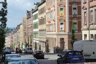 Bauarbeiten verursachen Behinderungen auf dem Sonnenberg - Blick in die Zietenstraße. Hier entlang führt die Umleitung.
