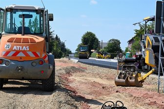 Baustelle auf B 169 zwischen Frankenberg und Hainichen: Ende der Sperrung ist in Sicht - Die Baustelle auf der B 169 zwischen Hainichen und Frankenberg am Ortseingang Gersdorf.