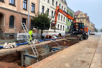 Baustelle Lutherstraße in Mittweida: Arbeiten dauern länger - Die Baustelle an der Lutherstraße in Mittweida.