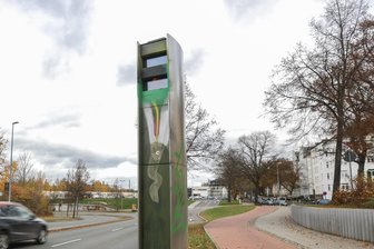 Baustellen in Chemnitz: Auf der Reichsstraße wird ein neuer Blitzer aufgebaut - Dieser Blitzer zieht auf die Reichsstraße um.