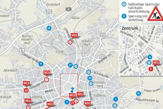 Behinderungen in Chemnitz durch 13 neue Baustellen - 