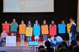 Benefizkonzerte für krebskranke Kinder: Engagement in Rochlitz „supertoll“ - Am Mittwochabend stand das Endergebnis für die Spenden fest und wurde auf der Bühne präsentiert.