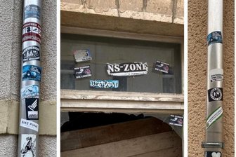 An der Bergstraße in Mittweida sind etliche Aufkleber mit rechten Slogans und Parolen verteilt worden.