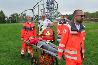 Besondere Aktion im Sonnenlandpark Lichtenau: Blutspende mit Spaßfaktor - Das DRK veranstaltet regelmäßig Aktionen im Sonnenlandpark Lichtenau, hier eine Übung 2020.