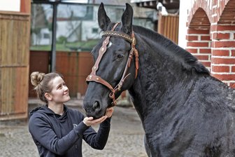 Beste Reitsport-Sattlerin Deutschlands kommt aus St. Egidien - Reitsport-Sattlerin Lisa Bilgmann hat Stute Reni das Zaumzeug angelegt, das sie als Gesellenstück angefertigt hat. Die junge Frau aus St. Egidien gewann im Herbst die Deutschen Meisterschaften ihres Handwerkszweiges.