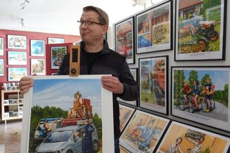 Besuch in Werkstätten, Gärten und im Land des Lächelns - Karikaturist Veit Schenderlein öffnet sein Atelier in Mülsen. Dort zeigt er nicht nur, was er unter Humor versteht, sondern auch, wie er die Arbeiten auf Karton bringt. 