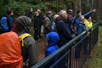 Besucher fasziniert von steinernen Zeugen - Eine Gruppe war mit Georanger Rainer Spreer am Rochlitzer Berg und am dortigen Gleisbergbruch unterwegs. 