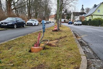 Auf der Schlossstraße zerstörte der Mann eine Straßenlaterne und einen Holzmast.