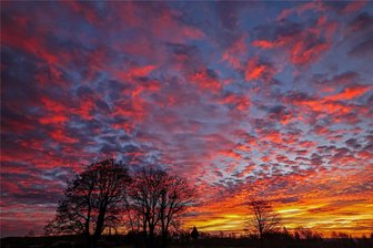 Bilderbuch-Sonnenaufgang im Landkreis Zwickau: Tolle Motive füllen die sozialen Netzwerke - Bilderbuch-Sonnenaufgang. Das Foto entstand am Dienstag an der Lutherhöhe in Hohenstein-Ernstthal.