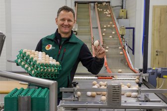 Biohof Weber: Auf preisgekröntem Hof bei Glauchau rollen täglich 10.500 Eier vom Band - oft in der perfekten Größe - Biohof-Geschäftsführer Christian Weber hat sich über den ersten Platz im Landeswettbewerb gefreut. Rund 10.500 Eier rollen in Pfaffroda täglich vom Band.