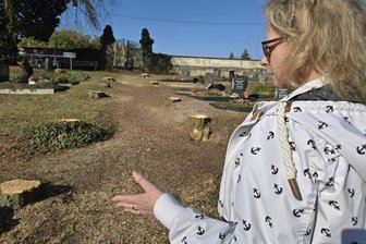 Blankenhainerin fassungslos nach Kahlschlag: „Der trostlose Anblick macht einfach nur wütend“ - Marika Schlegel ist über den Kahlschlag auf dem Blankenhainer Friedhof entsetzt.