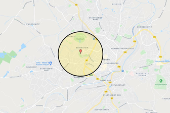 Blindgänger-Verdacht in Plauen: Fünf Fragen und Antworten zur drohenden Evakuierung - Der Evakuierungsradius für den Fall einer 250 Kilo-Bombe.