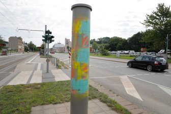 Blitzer in Chemnitz erneut beschmiert -